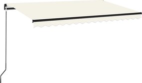 vidaXL krémszínű kézzel kihúzható napellenző 450 x 350 cm