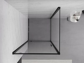 Mexen Exo-BR 90 x 90 cm-es nyitható zuhanykabin, átlátszó, fekete - 8181-090-090-70-00