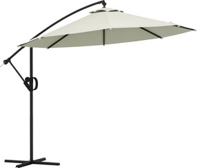 Outsunny Ø293 cm-es Vecsésernyő Keresztalappal, Napernyő Kézi Tekerővel, Dönthető és 8 Bordával, Függő Pavilon Kültéri Medencéhez, Kerthez, Erkélyhez,