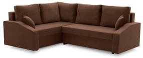 Grande Plus sarokkanapé, baloldali, szövet anyag, barna