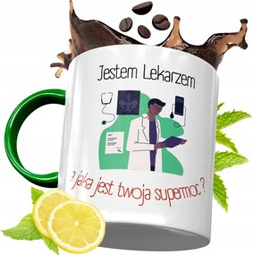 Zöld Bögre Orvosnak Ajándékba, fényképes nyomattal