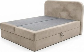 Kárpitozott boxspring ágy FORENA 160x200 cm bézs Matrac: Bonell rugós matrac
