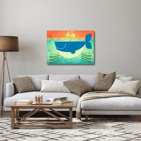 Kép - Vidám bálna a tengerben (70x50 cm)