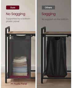 VASAGLE szennyestartó kosár 73 × 33 × 72 cm barna és fekete színben