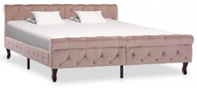 Rózsaszín bársony ágykeret 160 x 200 cm
