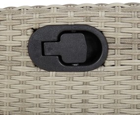 3részes világosszürke polyrattan kerti étkezőgarnitúra párnával