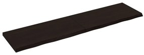 sötétbarna kezelt tömör tölgyfa asztallap 160x40x(2-4) cm
