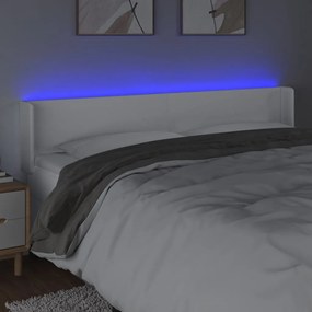 fehér műbőr LED-es fejtámla 183x16x78/88 cm