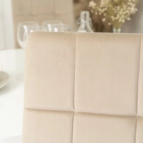 Elegáns Étkezőszék Bézs Szövet Kárpittal, Króm Lábbal. MOLLY