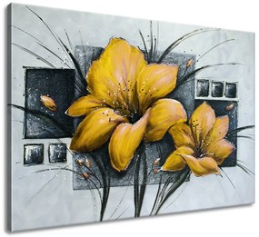 Gario Kézzel festett kép Gyönyöru sárga pipacsok Méret: 100 x 70 cm