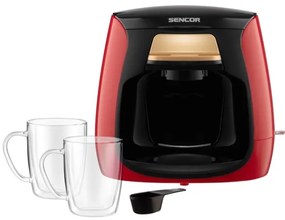Sencor - Kávéautómata két bögrével 500W/230V piros/fekete