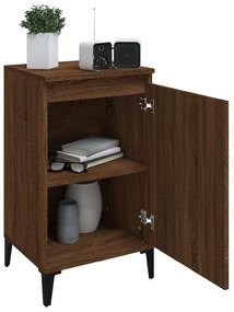 2 db barna tölgyszínű szerelt fa éjjeliszekrény 40x35x70 cm