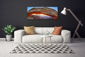 Vászonkép nyomtatás Sun Rock-táj 125x50 cm
