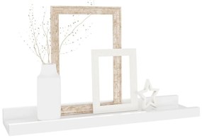 2 db magasfényű fehér fali polc 40 x 9 x 3 cm