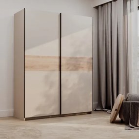 BERNO ruhásszekrény, 150 cm | Kasmír + Jackson hickory tölgy