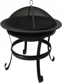 Acél kerti tűztér 75 cm-es fedéllel Grill kerti kokszoló