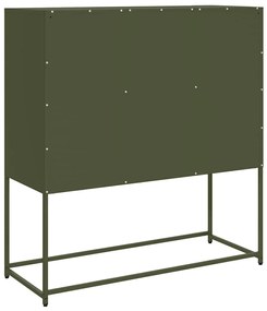 olívazöld hidegen hengerelt acél tálalószekrény 100,5x39x107 cm