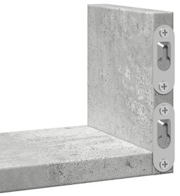 3 db betonszürke szerelt fa fali polc