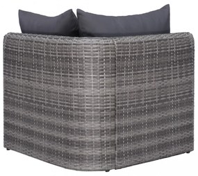 vidaXL 8-részes szürke polyrattan kerti bútorszett párnákkal