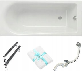 Flavia téglalap alakú akril kád Cersanit 160x70 lábszifon törölköző