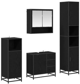 Fürdőszoba bútor szett 4 pcs Musta tammi 35 x 37.5 x 188.5 cm