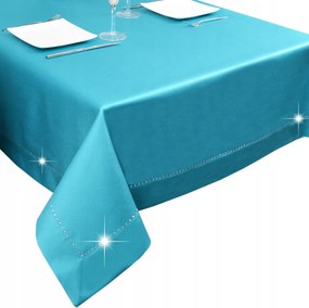 Glamour dekoratív terítő 80x80 cm, türkiz színű, strasszkövekkel