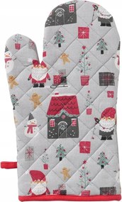 Konyhai Kesztyű Pamut Szürke Karácsonyi Minta Karácsonyra A Konyhába