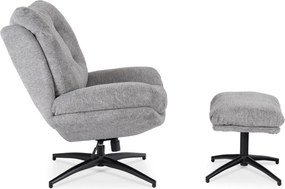 Forgó pihenőfotel lábtartóval szürke, FREMONT