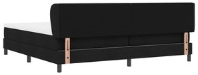 Boxspring Ágy Matrac 200x200 cm Fekete Szövet