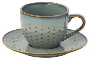 Modern porcelán domború cseppmintás eszpresszó kávés csésze Drops Celadon