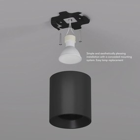 Rodvig series surface mounted ceiling downlight — DK/EU-3090-BK
