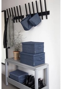 Kék fedeles textil tárolódoboz 35x19x26 cm Soft Storage – Bigso Box of Sweden