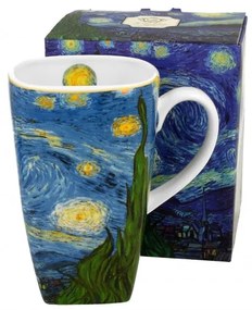 Porcelán nagy szögletes bögre 630 ml Van Gogh Csillagos Éj