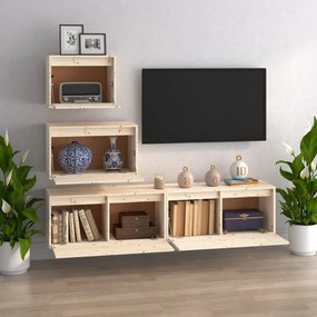 4 darab tömör fenyőfa TV-szekrény