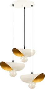 Sivani MR-964 fehér-arany fém függőlámpa, Ø45 cm, 3 izzós