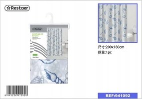 Stílusos Zuhanyfüggöny 200x180cm Növényi Mintával