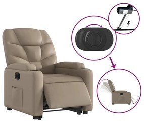 vidaXL elektromos kávészínű műbőr felállást segítő dönthető fotel