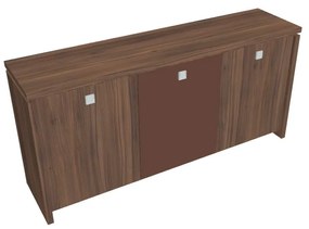 Verno alacsony szekrény 188 x 46 x 90 cm, kombinált ajtó, dió / barna