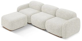 Krémszínű moduláris sarokkanapé (variálható sarok) Ailani – Makamii