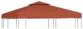 vidaXL terrakotta kétszintes pavilon tetőponyva 310 g/m² 3 x 3 m