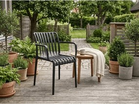 Műanyag szék TREGO karfákkal, antracit színű