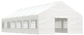 fehér polietilén pavilon tetővel 13,38 x 5,88 x 3,75 m