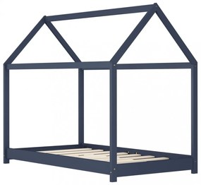 szürke tömör fenyőfa gyerekágy-keret 70 x 140 cm