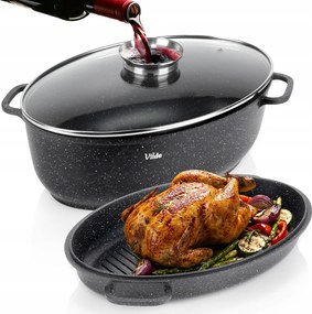 Britfanna Gránit Britfanna Edény Serpenyő 3az1ben a sütő sütéséhez