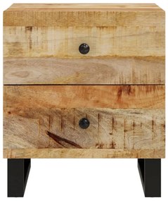 2 db tömör mangófa éjjeliszekrény 40 x 33 x 46 cm