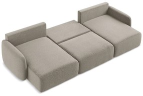 Bézs kinyitható-tárolóhelyes sarokkanapé Kalena – Makamii