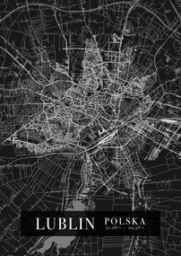 Lublin Várostérkép poszter A3 29,7x42 cm