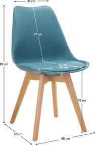 Szék, petróleum/bükk, BALI 3 NEW