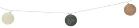 Raffia LED fénylánc, 360 cm, 12 gömb, átmérő 6 cm, időzítővel