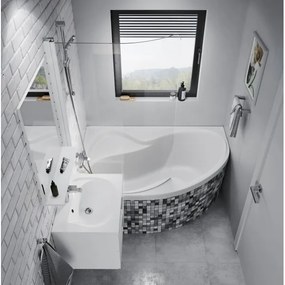 Ravak CM21000000 - Sarokkád ROSA 160x105 cm akril/fehér